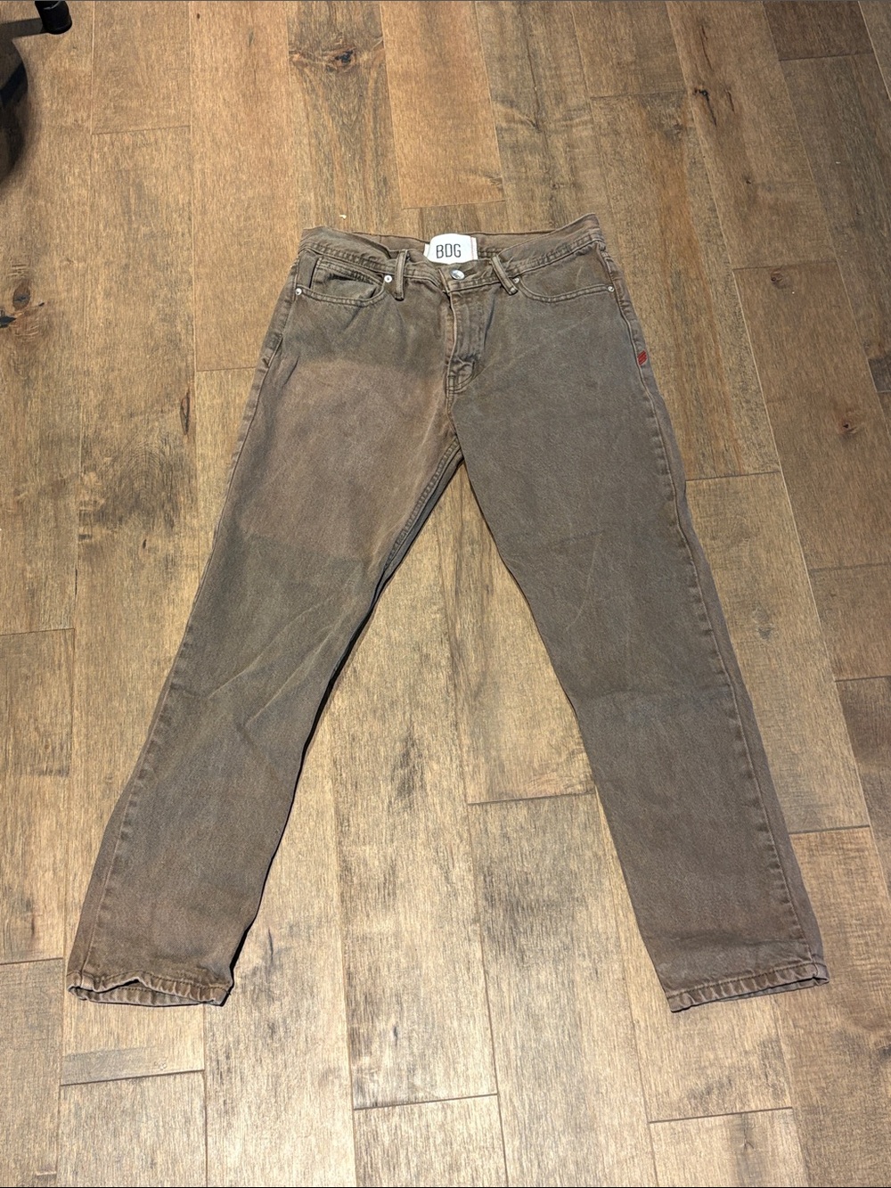 BDG Men's Straight-Leg Chinos in Washed Brown